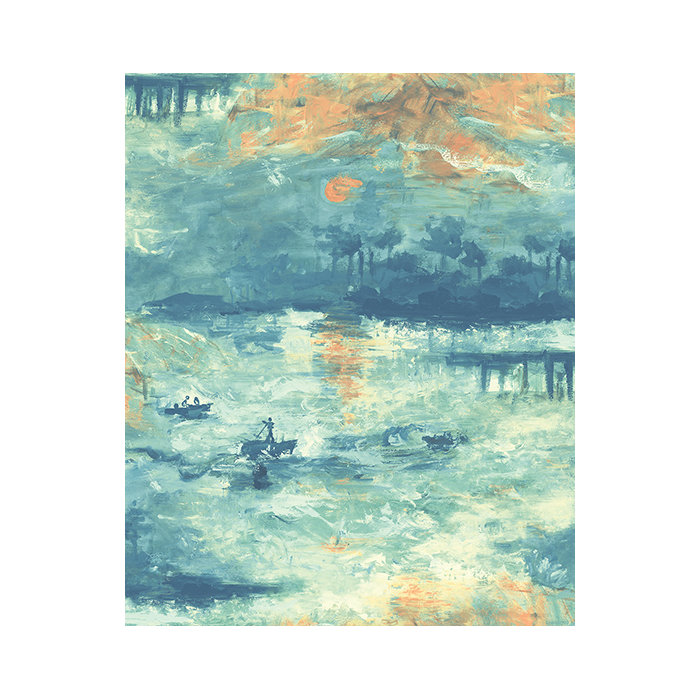 Canora Grey Dorene Nautical Sunset 33 L X 20 5 W Wallpaper Roll