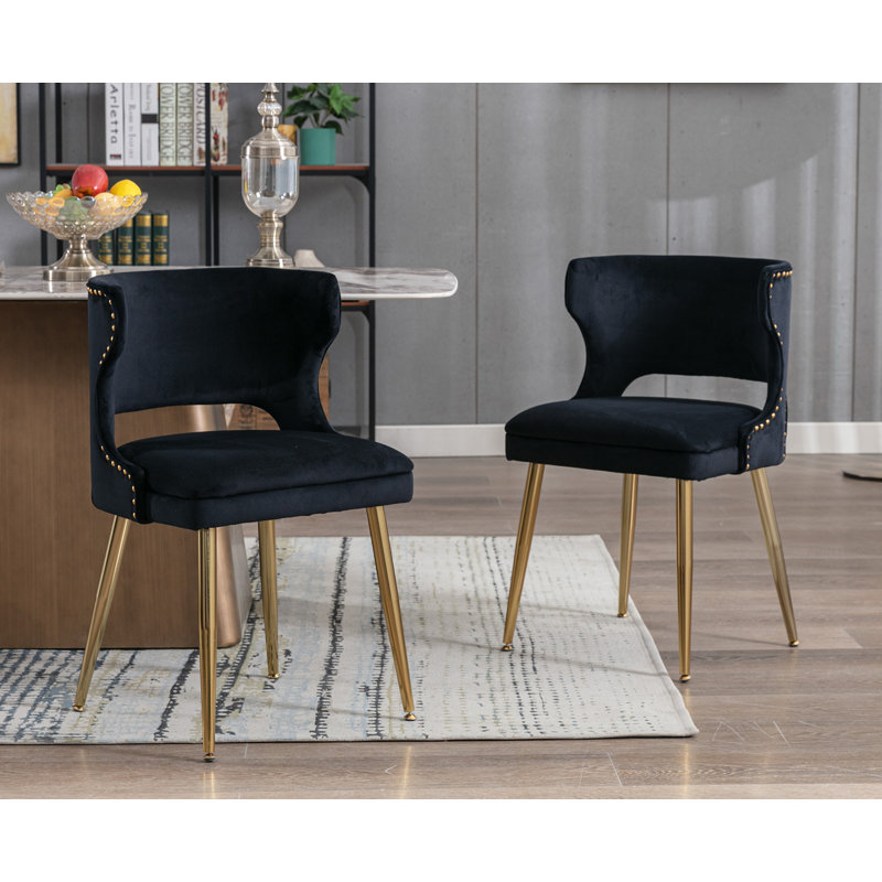 Khanya Velvet Upholstered Wing Back Side Chair