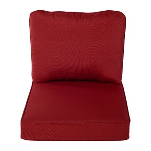 Modern Red Outdoor Chair Cushion Set of 4 Thick Patio Seat Replacement Cushions 