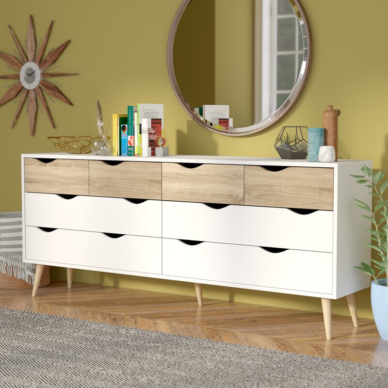 Hashtag Home Dowler 8 Drawer Double Dresser Reviews Wayfair