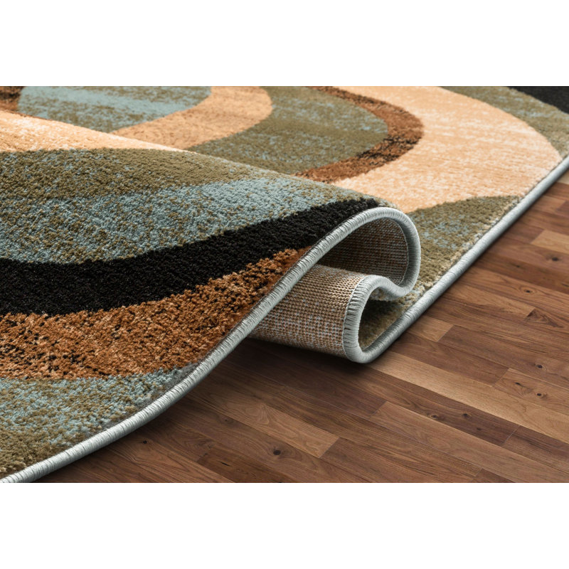 Latitude Run Jordon Abstract Blue Brown Beige Area Rug Reviews