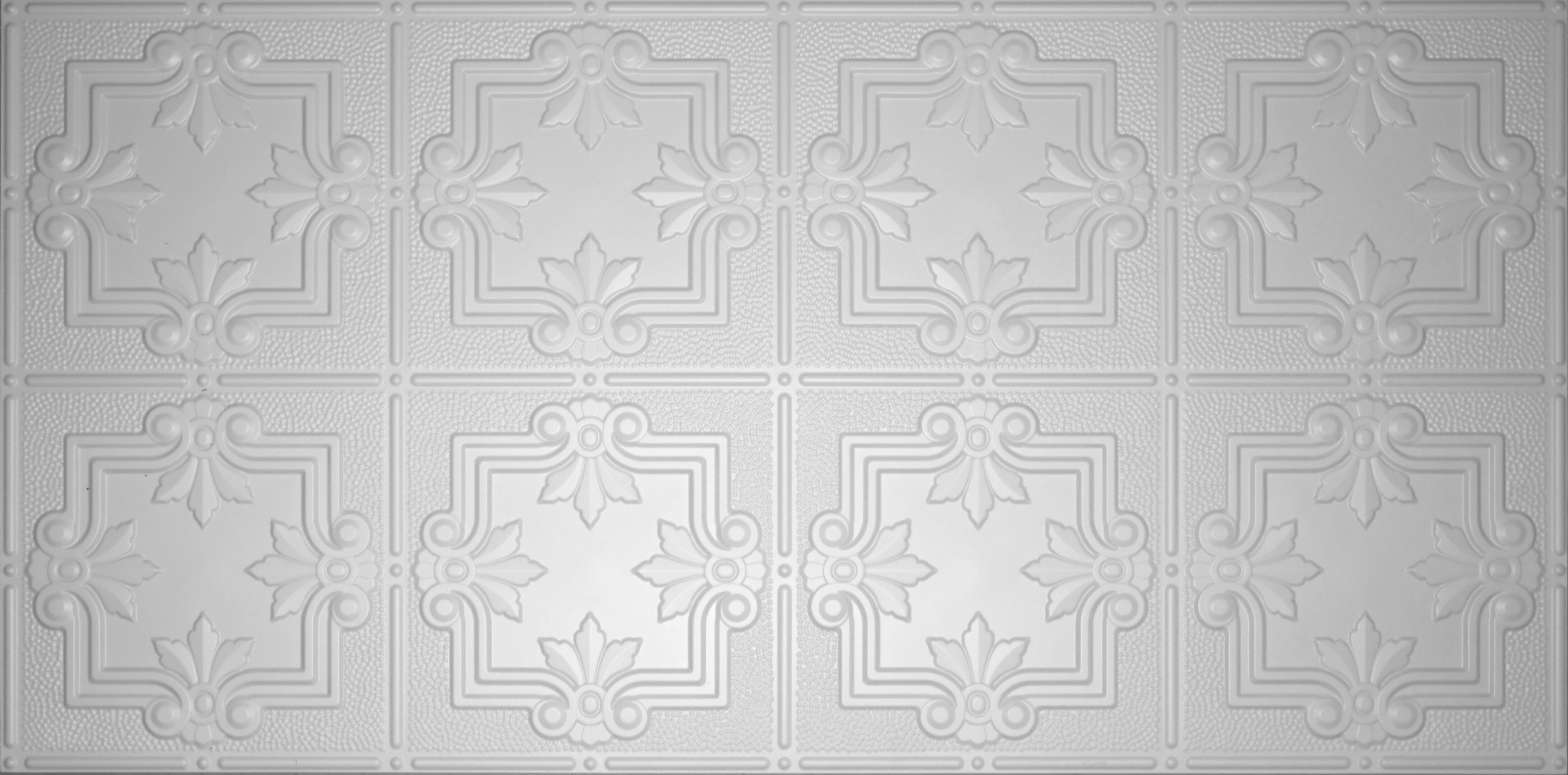 Glue Up Fleur De Lis Pattern 2 X 4 Tin Ceiling Tile In White