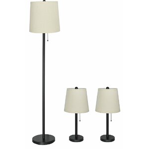 Lamont 3 Piece Table and Floor Lamp Set