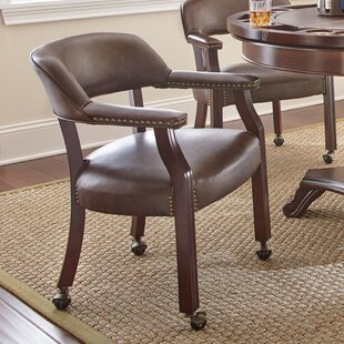 mcbride vinyl upholstered solid wood arm chair