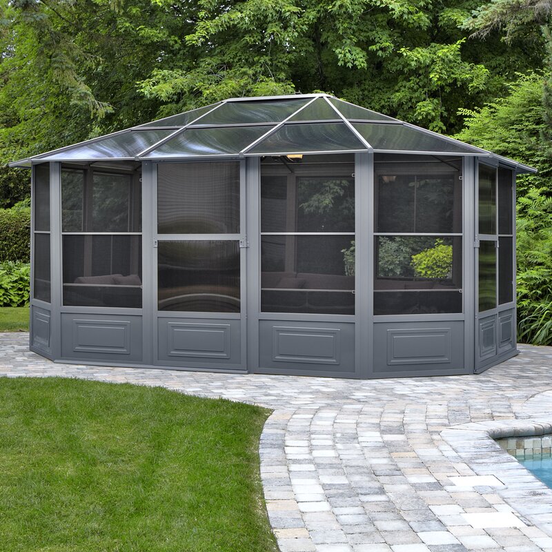 Gazebo Penguin All Season 15.5 Ft. W x 12 Ft. D Metal Permanent Gazebo ...