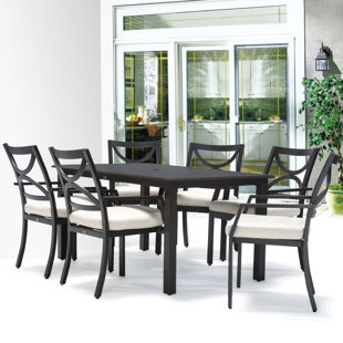 Go to store & view more images Verona 7 Piece Dining Set with Cushions by Meadow Decor