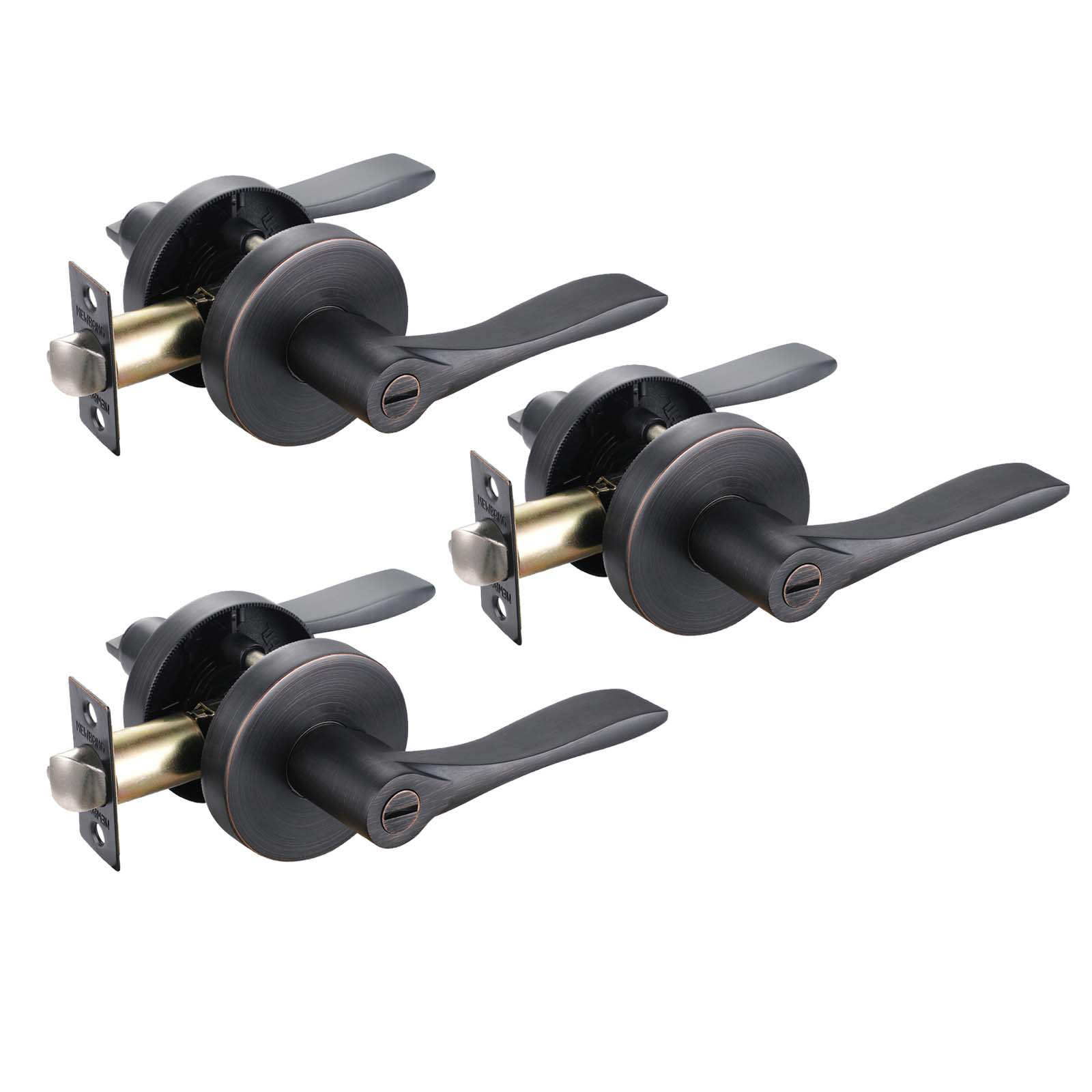 NEWBANG Privacy Lever Door Handle [Thumb Turn Lock On The Inside] For