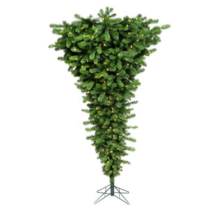 upside down 75 green artificial christmas tree with 500 led clearwhite lights with stand - Upside Down Christmas Tree Decorated upside down 75 green artificial christmas tree with 500 led clearwhite lights with stand - Upside Down Christmas Tree Decorated
