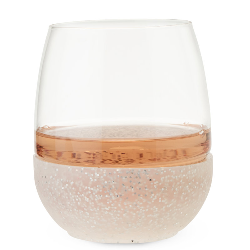 Blush Glimmer Glitter Silicone Wrapped 9 Oz Stemless Wine Glass Wayfair