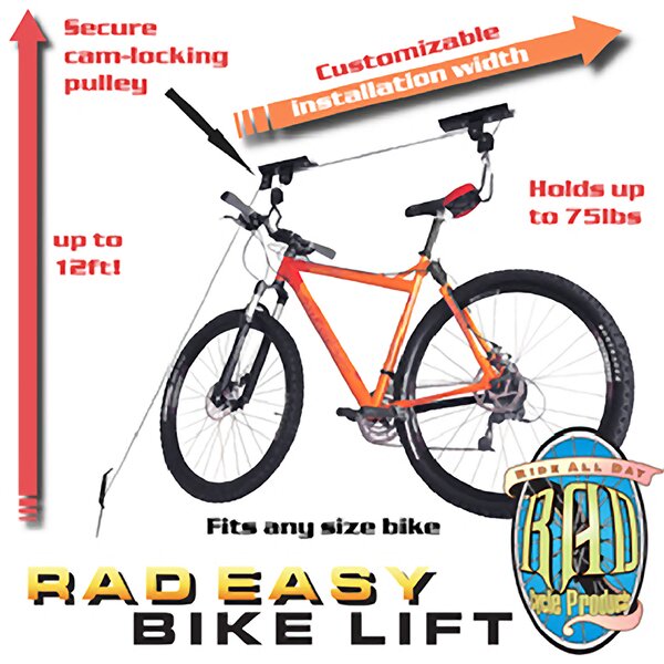 Garage Mountain Bicycle Hoist Ceiling Mounted Bike Rack