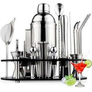 Details about   Stainless Steel Cocktail Shaker Set Bartender Kit 10pcs Bar Tool Cocktail Set 