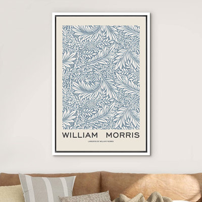 Classical Artwork Canvas Print Wall Art Larkspur Floral Flower Pattern By William Morris Historic Cultural Illustrations Fine Art Colorful Retro For Living Room, Bedroom, Office -