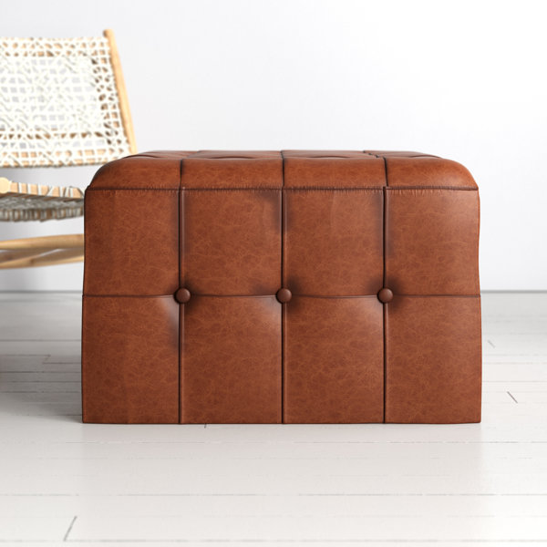 Guidi 27 5 Genuine Leather Tufted Square Cocktail Ottoman Reviews Allmodern