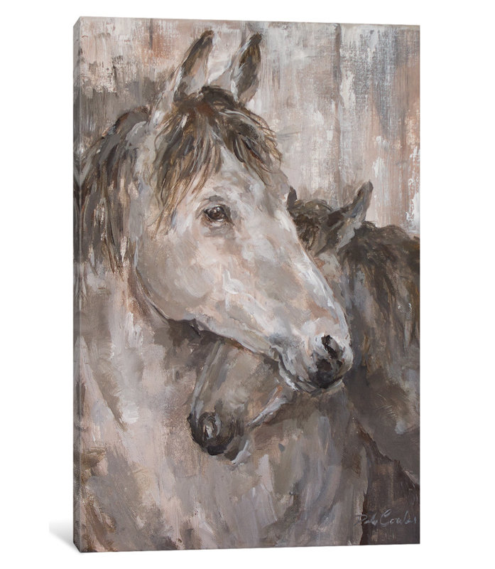 East Urban Home Tender Farmhouse Horse Painting Print On Canvas