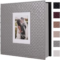 Grey White Floral ''Our Wedding Day'' Gold Titling Photo Album 5x7'' Picture 7x5 