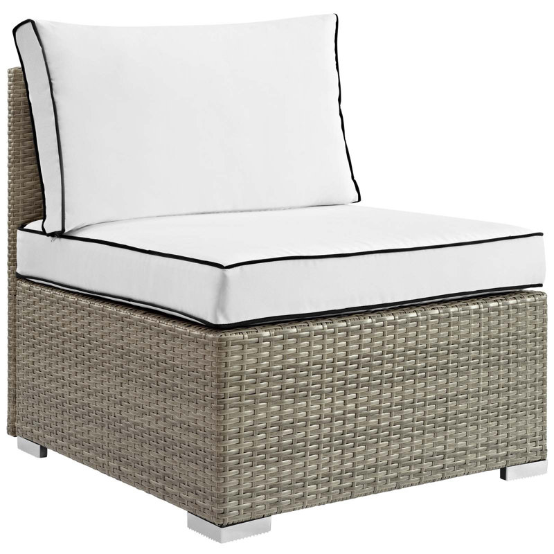 Highland Dunes Heinrich Outdoor Armless Patio Chair With Cushion Heinrich Outdoor Armless Patio Chair With Cushion