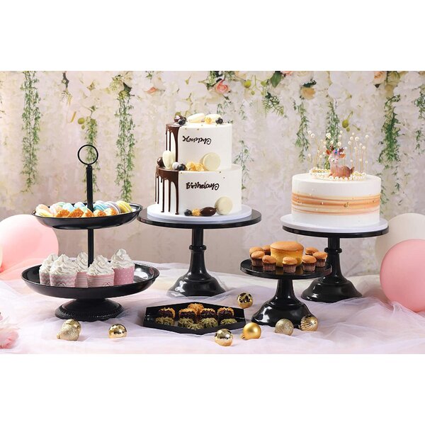 10" Round Black Cake Stand Cupcake Holder Dessert Display Wedding Party 