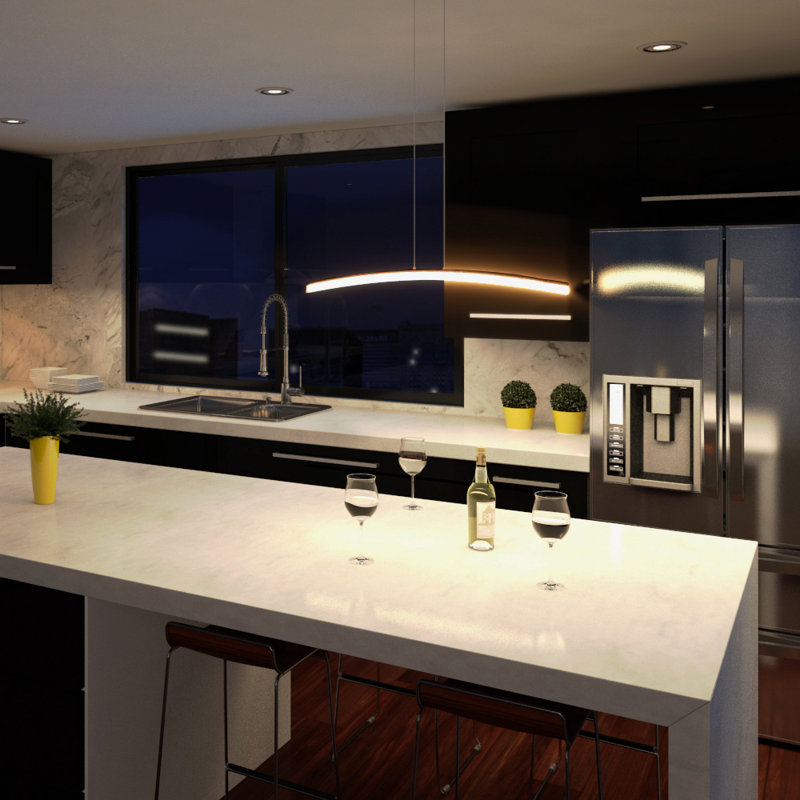Wade Logan Castella 1 Light Kitchen Island Geometric Led Pendant