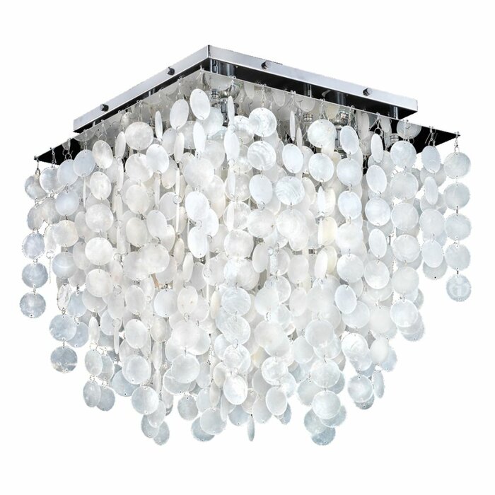 Cohen Arazi Square Capiz Shell 5 Light Flush Mount