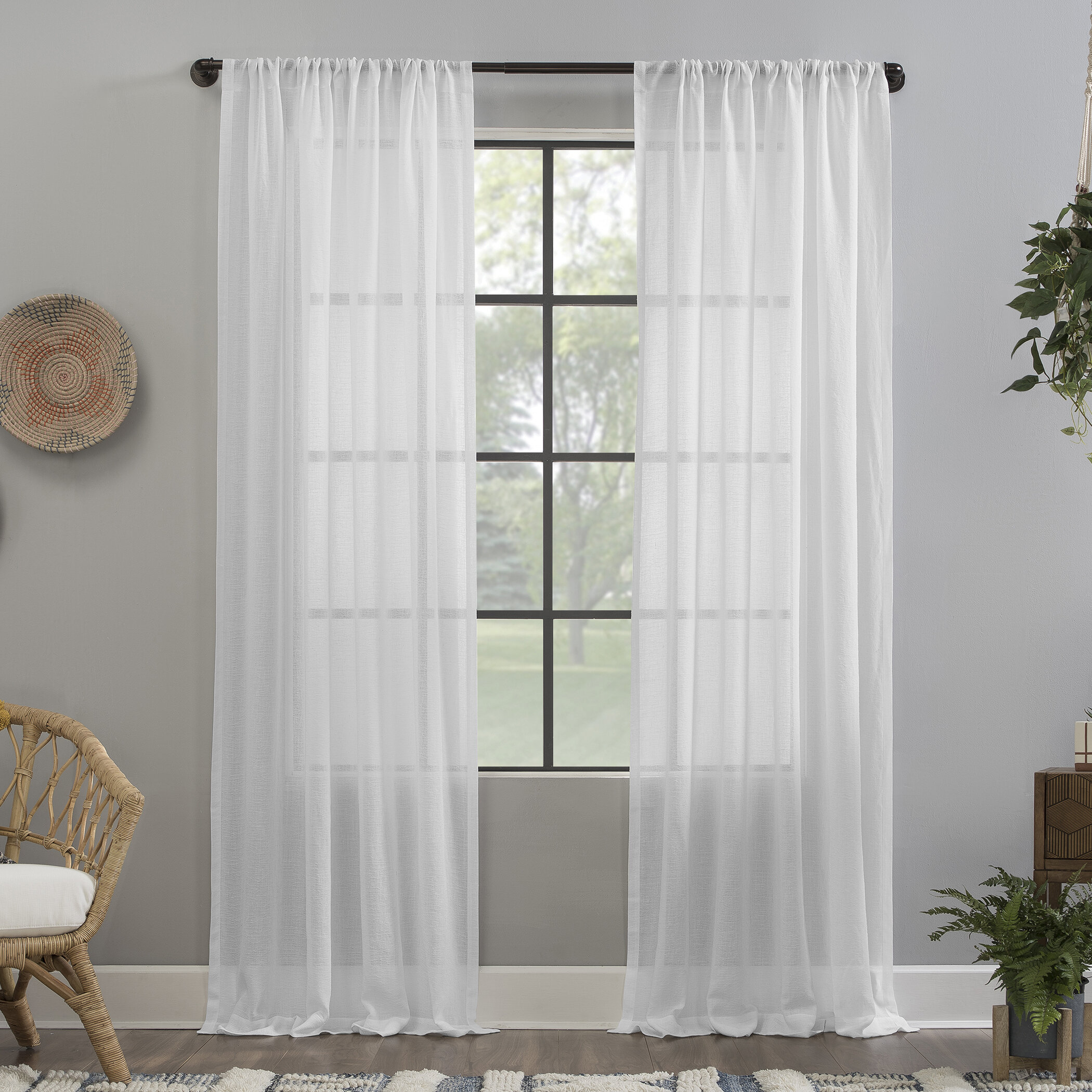 Crushed Texture Anti Dust Solid Sheer Rod Pocket Single Curtain Panel Reviews Joss Main