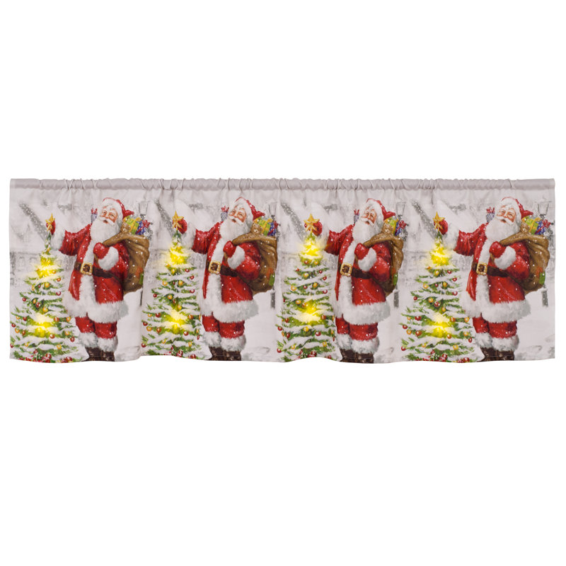 Violet Linen Glories Illuminated Led Christmas Candles Santa Tree 60 Window Valance Wayfair