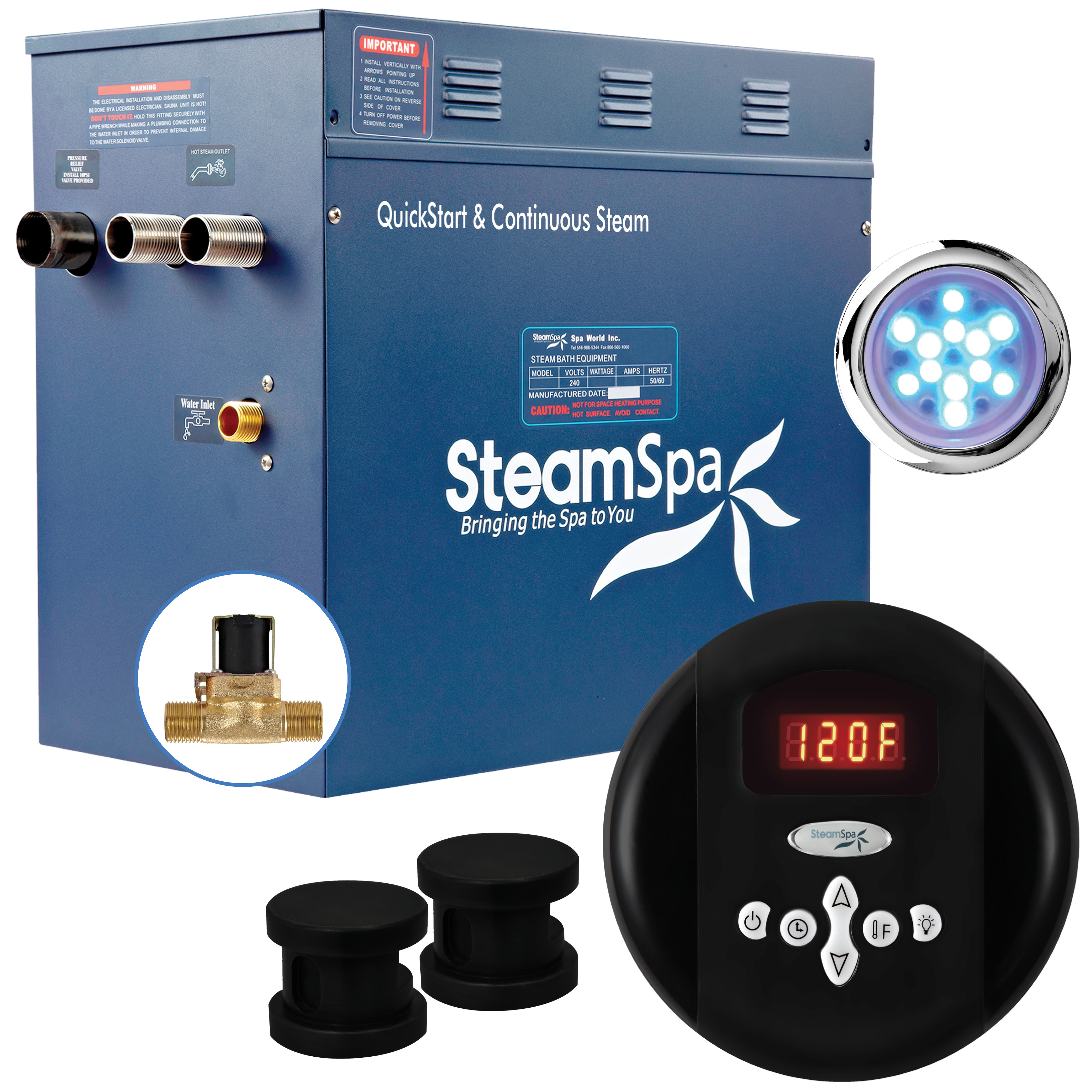 Steam Spa Indulgence 10 5 Kw Quickstart Steam Bath Generator Package With Built In Auto Drain Wayfair