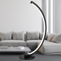 black arched table lamp