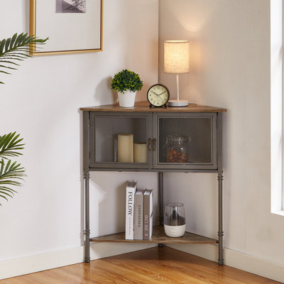 Geir Steel 2 Door Corner Accent cabinet