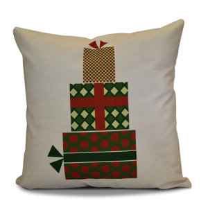 Christmas Decorative Holiday Geometric Print Square Throw Pillow