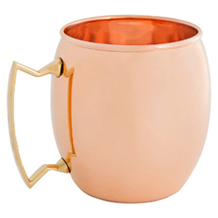 Set of 4 Copper 16-Ounce Monogrammed W Old Dutch International OS428MW Solid Moscow Mule Mug