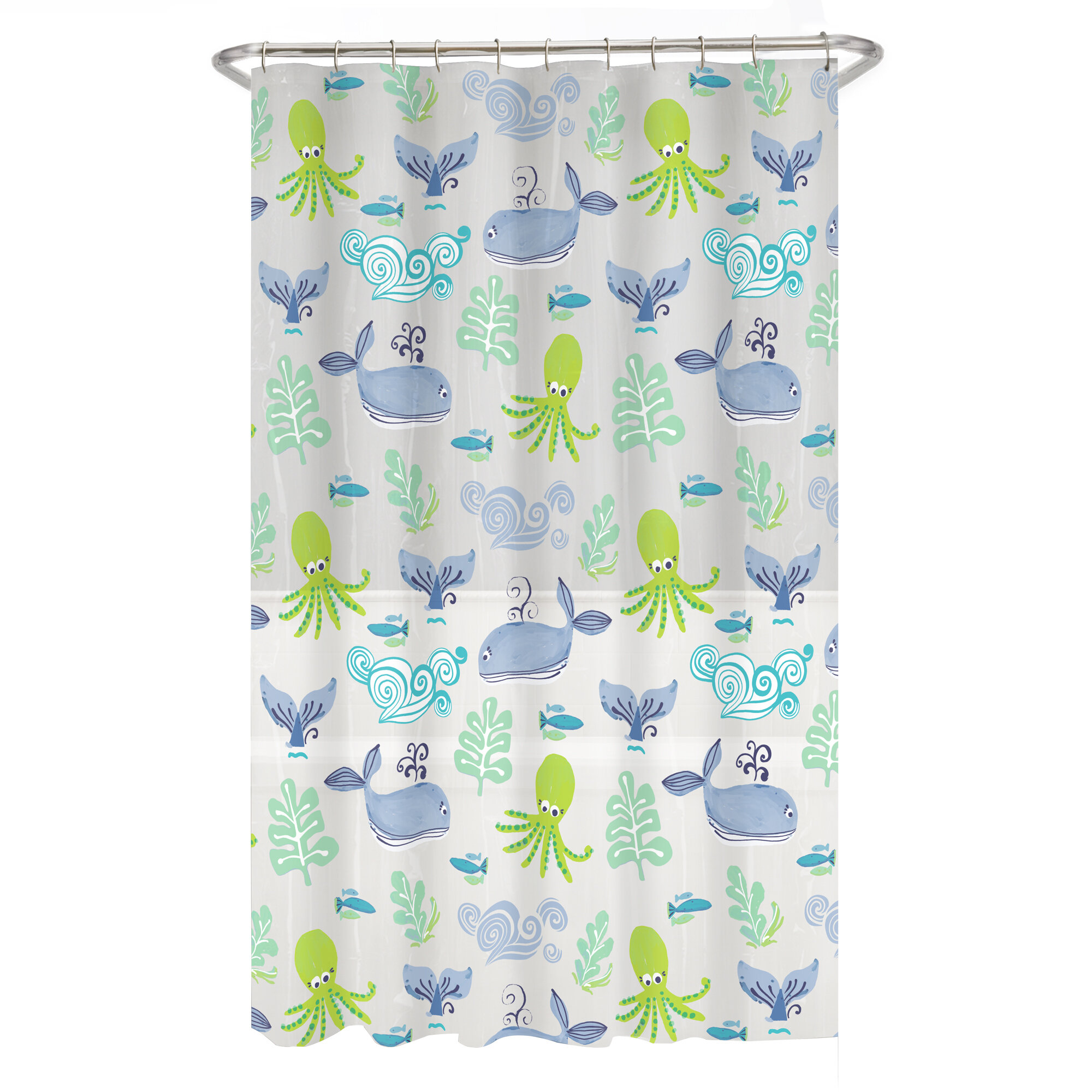 Maytex Sea Creatures Single Shower Curtain & Reviews | Wayfair