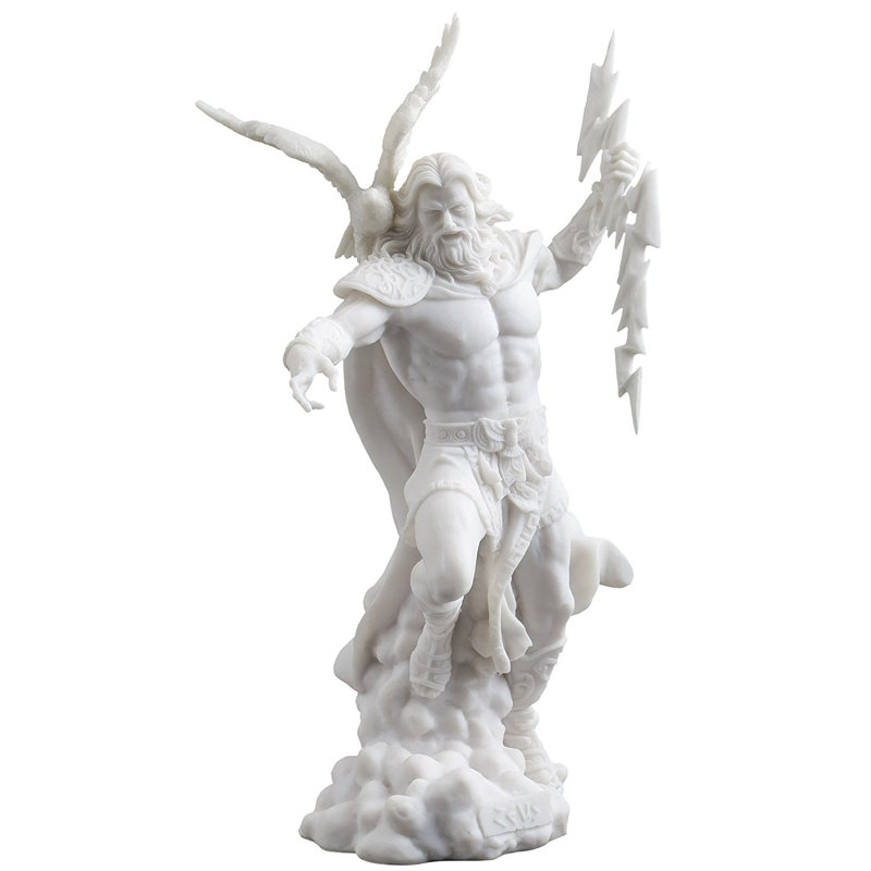 Astoria Grand Rylee Zeus Greek God Holding Thunderbolt With Eagle Figurine Reviews Wayfair