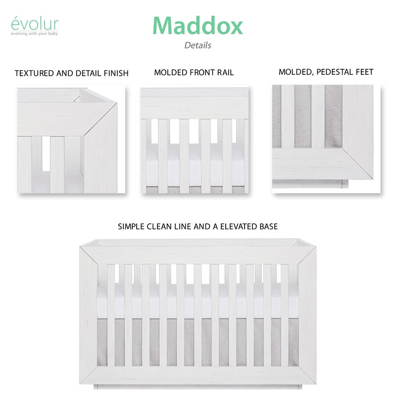 Evolur Maddox 3 In 1 Convertible Crib Wayfair