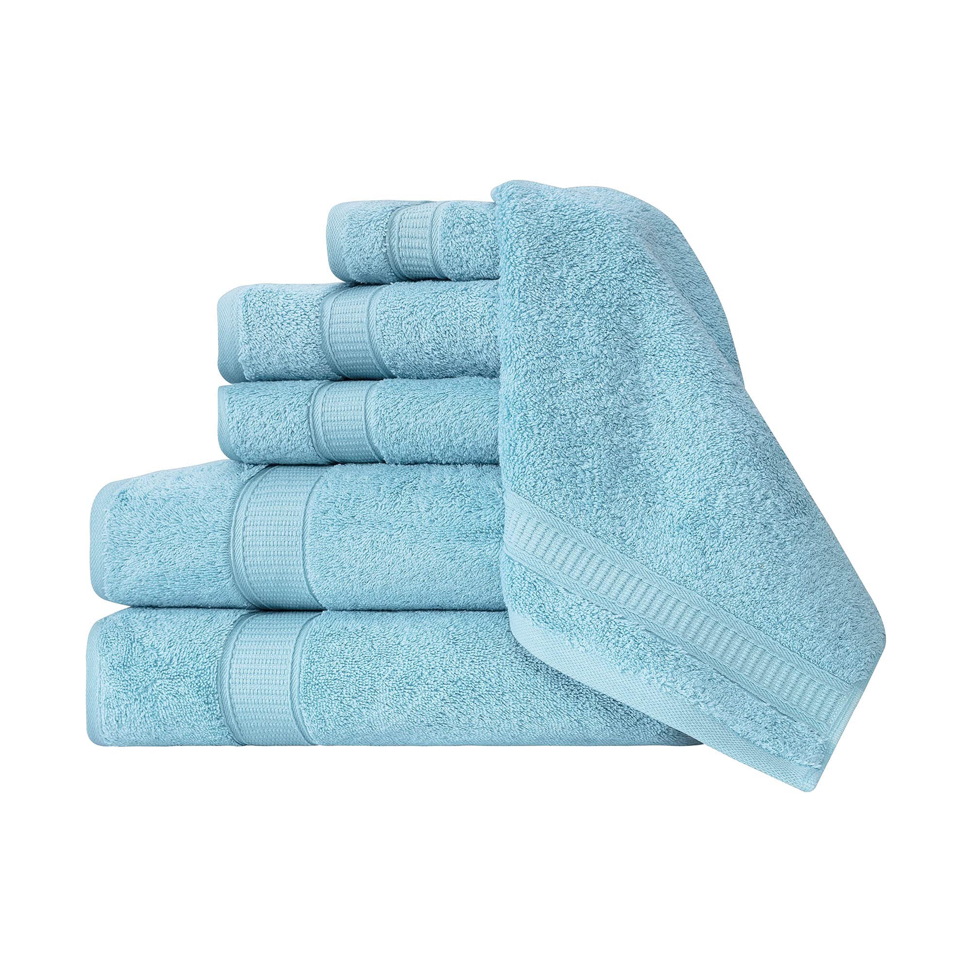 5pcs Cotton Solid Color Towels Bath Sheet Hand Towels Face Salon Hotel Home 