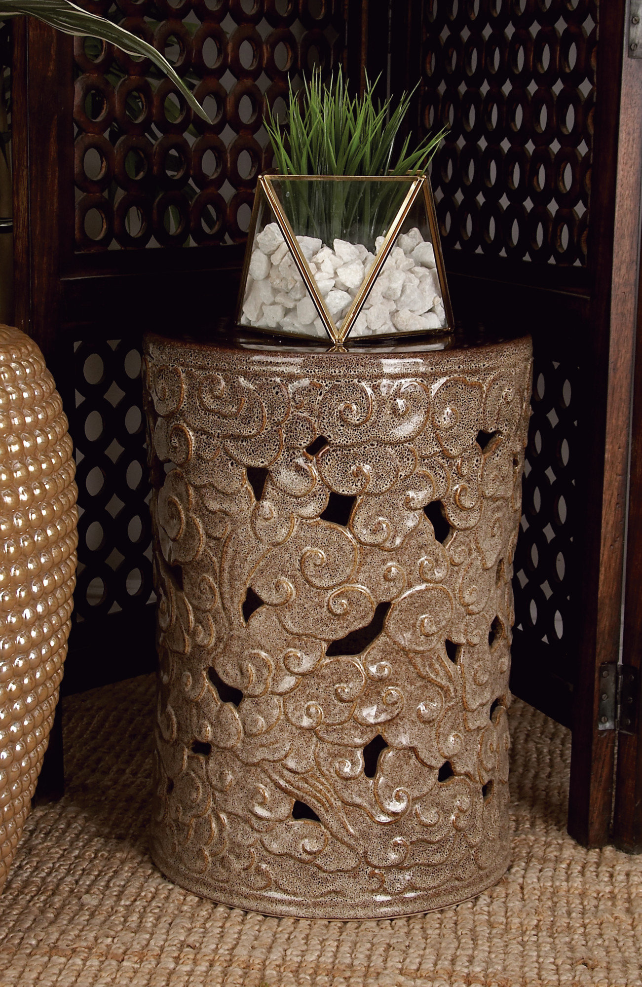 World Menagerie Aven Ceramic Scroll Garden Stool Wayfair