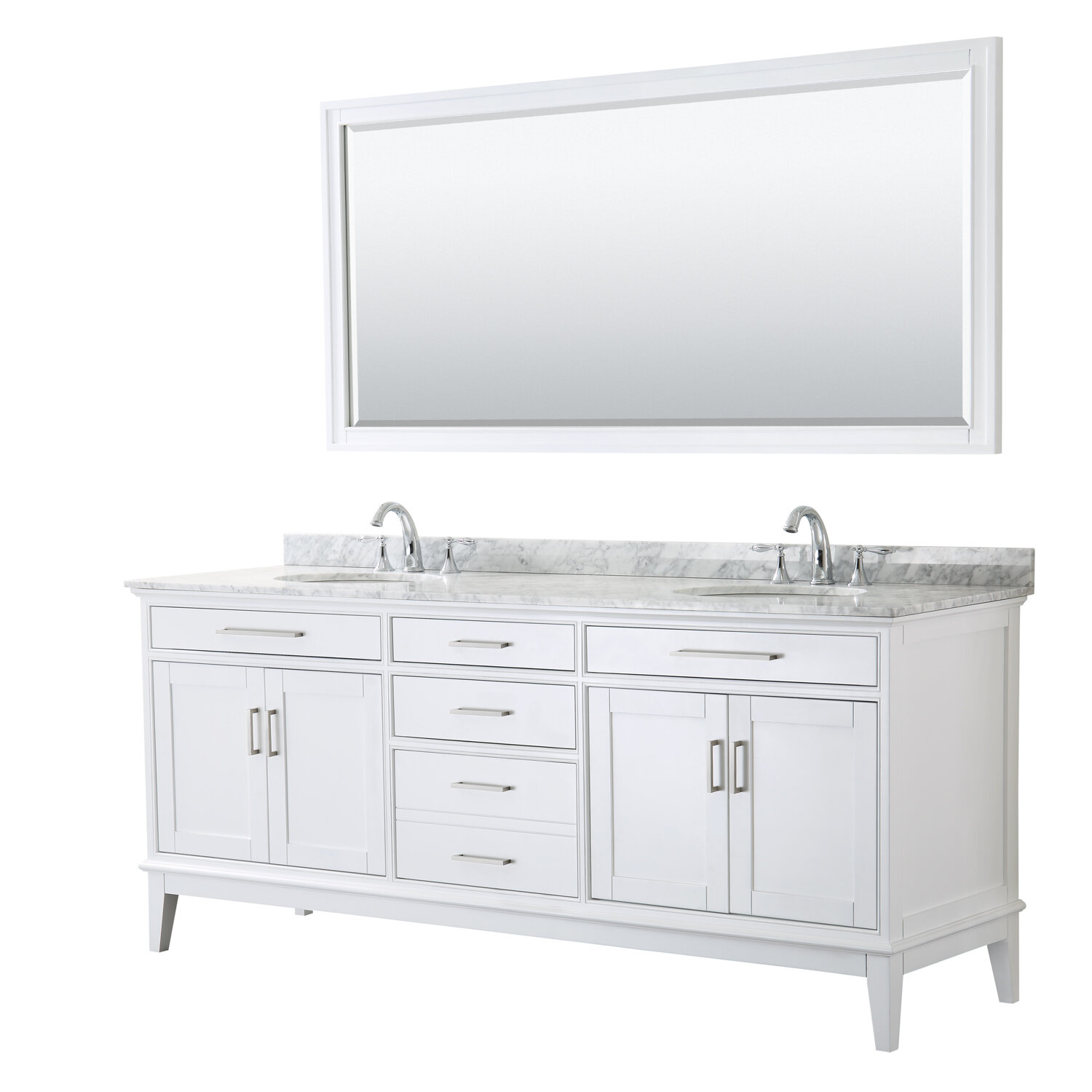 Wyndham Collection Margate 80 Inch Double Bathroom Vanity In Dark Grey