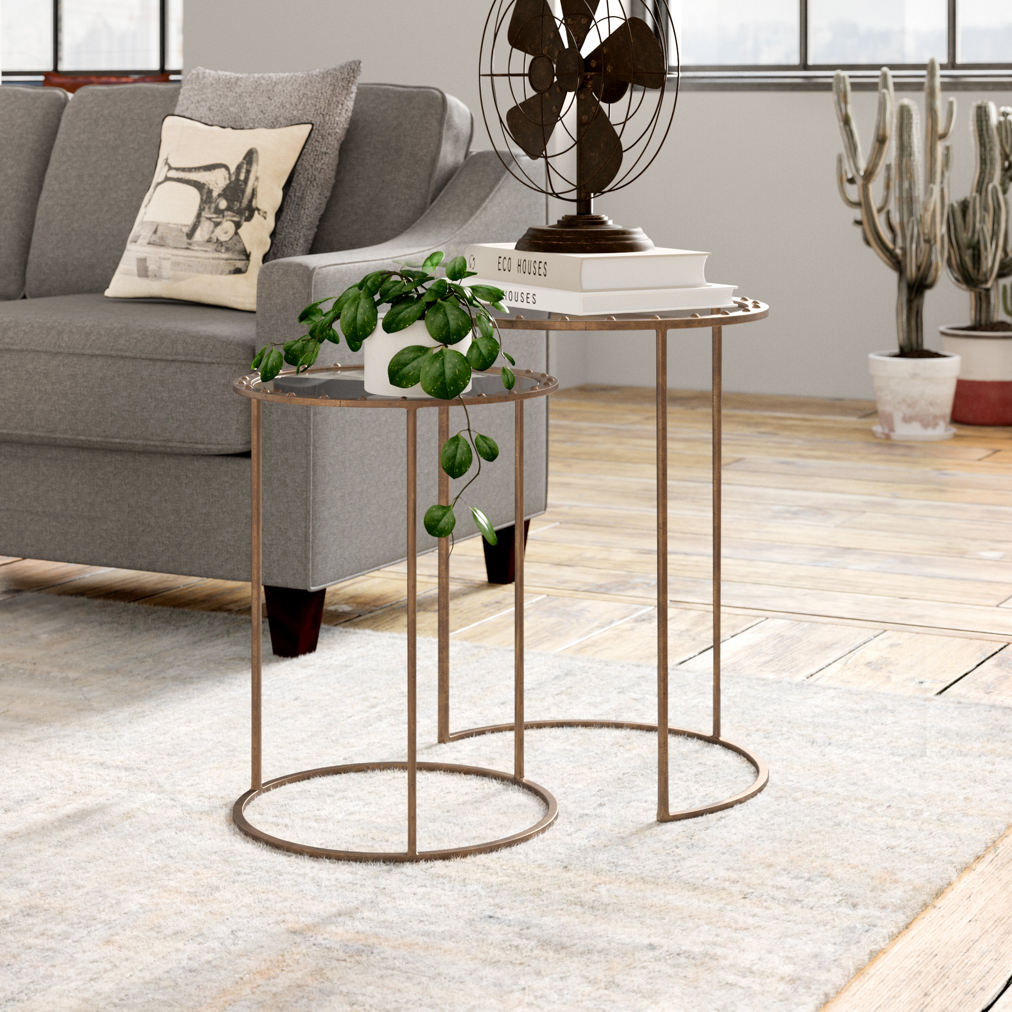 Trent Austin Design® Kalgoorlie Glass Frame Nesting Tables Wayfair Canada