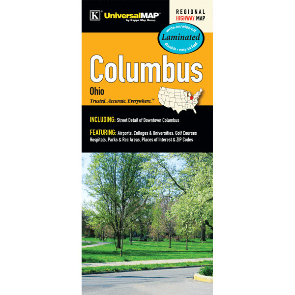 Universal Map Columbus Laminated Map Wayfair
