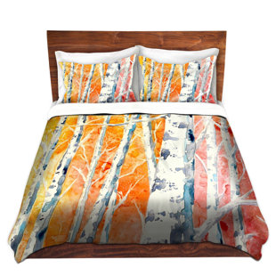 Go to store & view more images DiaNoche Designs Falling For Colour Birch Trees Duvet Set