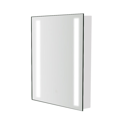 Ava Surface Mount Mirror Cabinet with LED Lighting Ivy Bronx Size: 60cm H x 45cm W x 14.5cm D