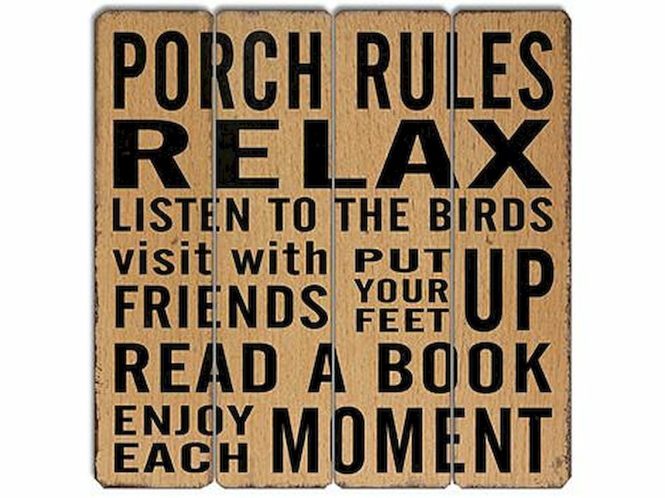 Millwood Pines Porch Rules Wooden Sign Wall Décor | Wayfair