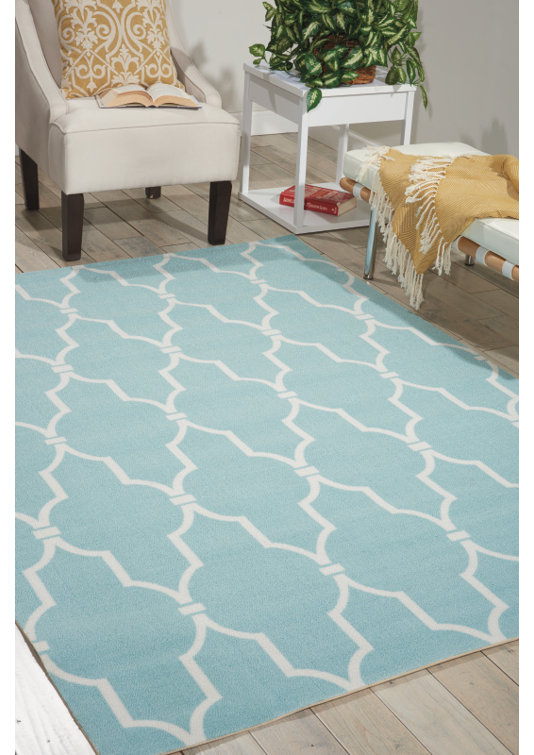 Beachcrest Home Galina Geometric Aqua Blue Indoor Outdoor Area Rug Reviews Wayfair