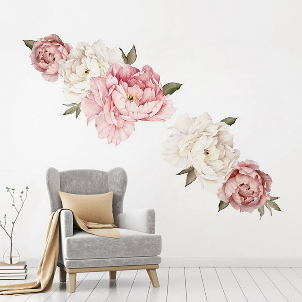 Peony Wall Vinyl Stickers Flower Removable Self Adhesive Decals Home Decorations 