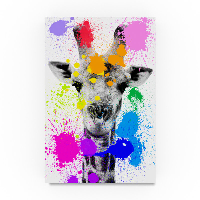 Trademark Art Giraffe Graphic Art Print On Wrapped Canvas Wayfair
