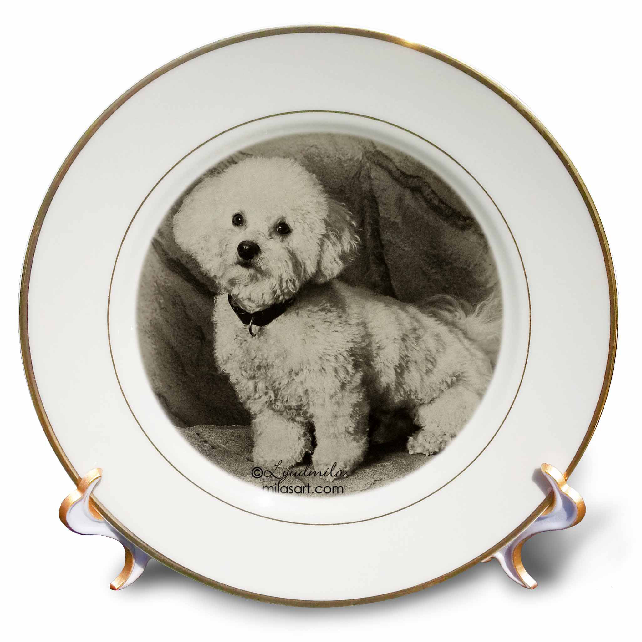 East Urban Home Bichon Frise Porcelain Decorative Plate Wayfair