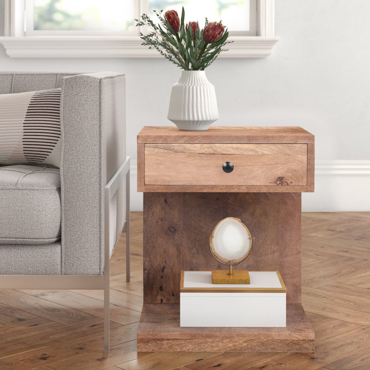 pix Modern Wood End Table With Drawer deborah solid wood c table end table storage