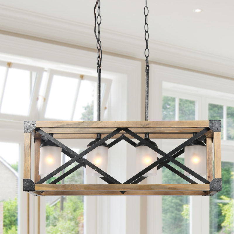 Gracie Oaks Eldred 4 Light Kitchen Island Linear Pendant Wayfair