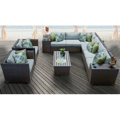 Camak 11 Piece Sectional Seating Group With Cushions Rosecliff