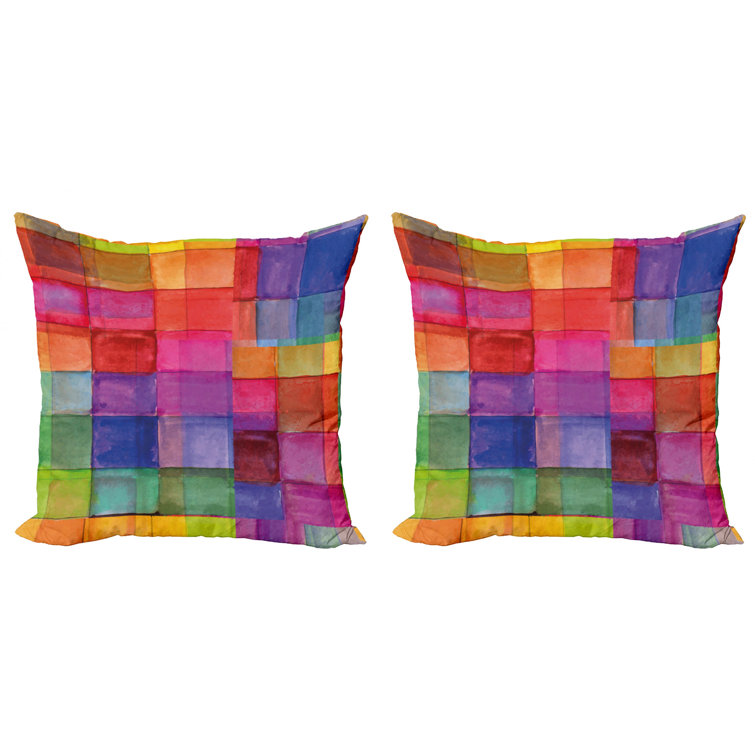bright multi colored throw pillows
