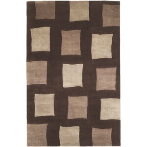 Estrada Hand-Tufted Wool Brown Area Rug